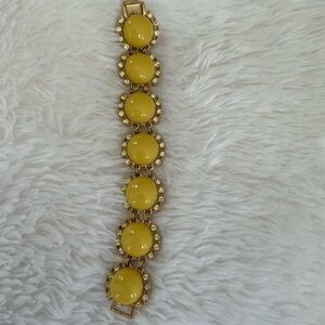 Banana Republic Yellow and Gold Stone Bracelet. NWOT